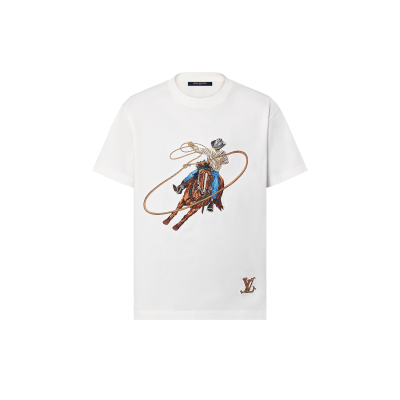 LV EMBELLISHED GRAPHIC COTTON T-SHIRT-1