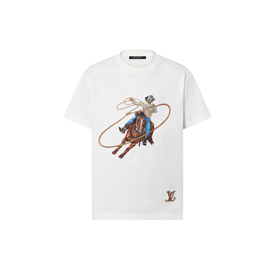 LV EMBELLISHED GRAPHIC COTTON T-SHIRT-1