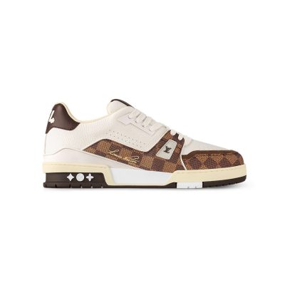 Louis Vuitton Trainer Damier White Brown Sneaker – LVS206
