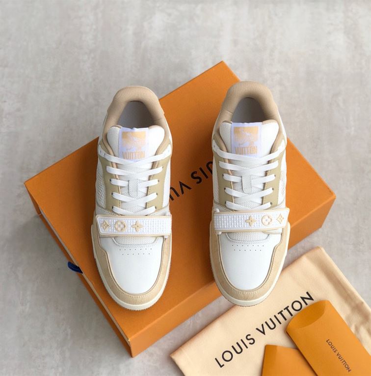 LOUIS VUITTON TRAINER BEIGE WHITE – LVS014