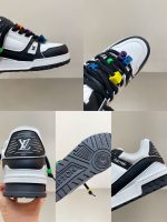 LOUIS VUITTON TRAINER MAXI LOW-TOP SNEAKERS IN WHITE AND BLACK – LVS116