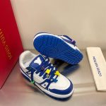 LOUIS VUITTON TRAINER MAXI LOW-TOP SNEAKERS IN WHITE AND BLUE – LVS117