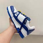 LOUIS VUITTON TRAINER MAXI LOW-TOP SNEAKERS IN WHITE AND BLUE – LVS117