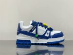 LOUIS VUITTON TRAINER MAXI LOW-TOP SNEAKERS IN WHITE AND BLUE – LVS117