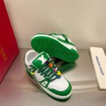 LOUIS VUITTON TRAINER MAXI LOW-TOP SNEAKERS IN WHITE AND GREEN – LVS113