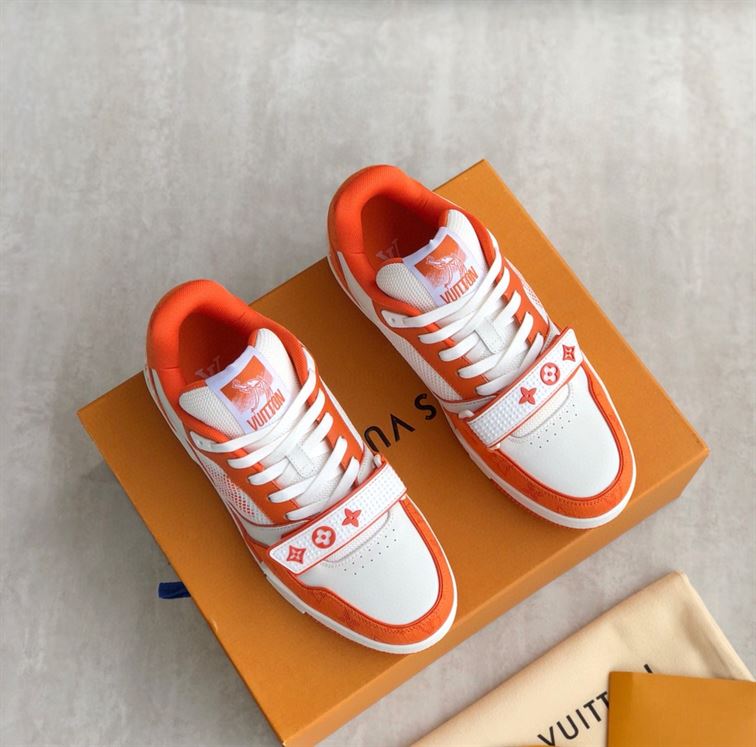 LOUIS VUITTON TRAINER MONOGRAM DENIM ORANGE – LVS012