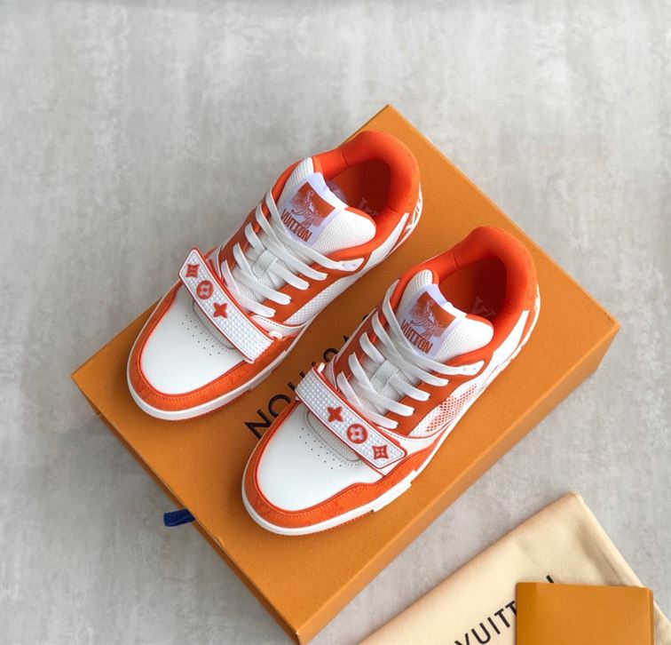 LOUIS VUITTON TRAINER MONOGRAM DENIM ORANGE – LVS012