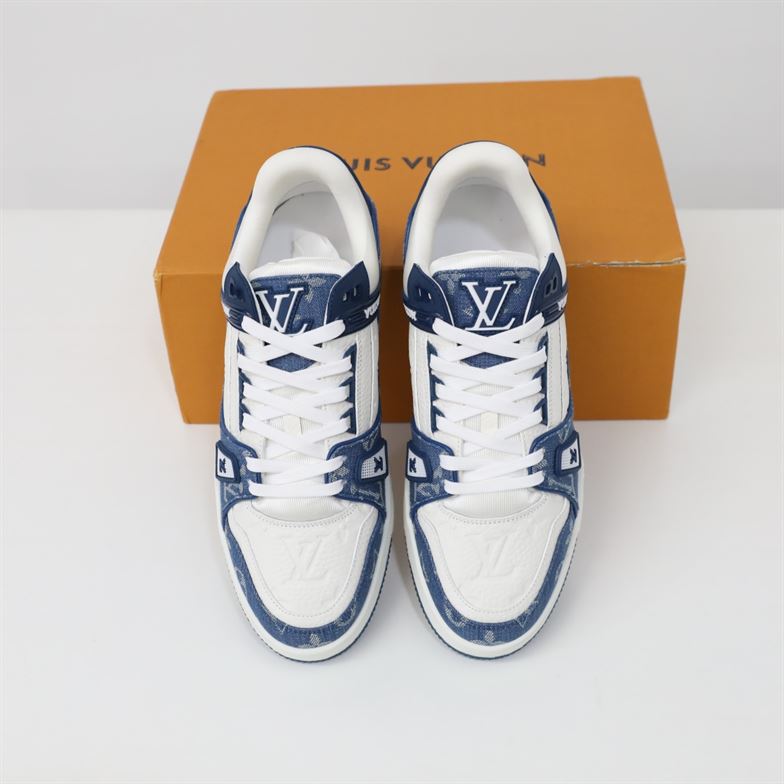 LOUIS VUITTON TRAINER MONOGRAM DENIM WHITE BLUE – LVS006