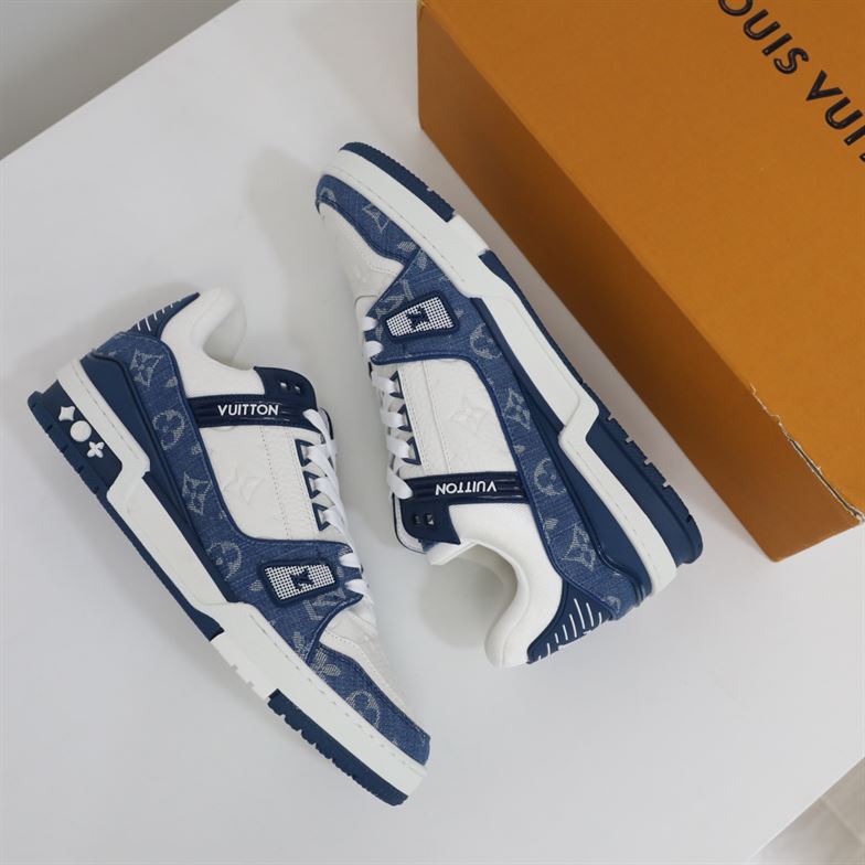 LOUIS VUITTON TRAINER MONOGRAM DENIM WHITE BLUE – LVS006