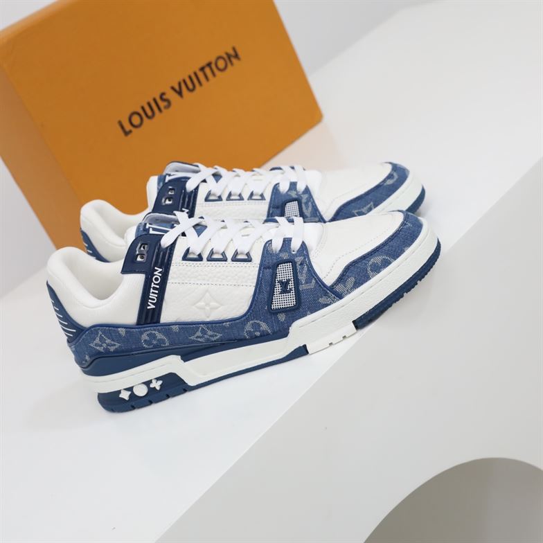 LOUIS VUITTON TRAINER MONOGRAM DENIM WHITE BLUE – LVS006