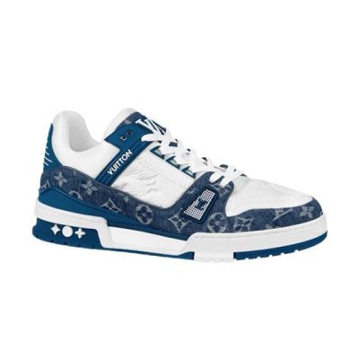 LOUIS VUITTON TRAINER MONOGRAM DENIM WHITE BLUE – LVS006