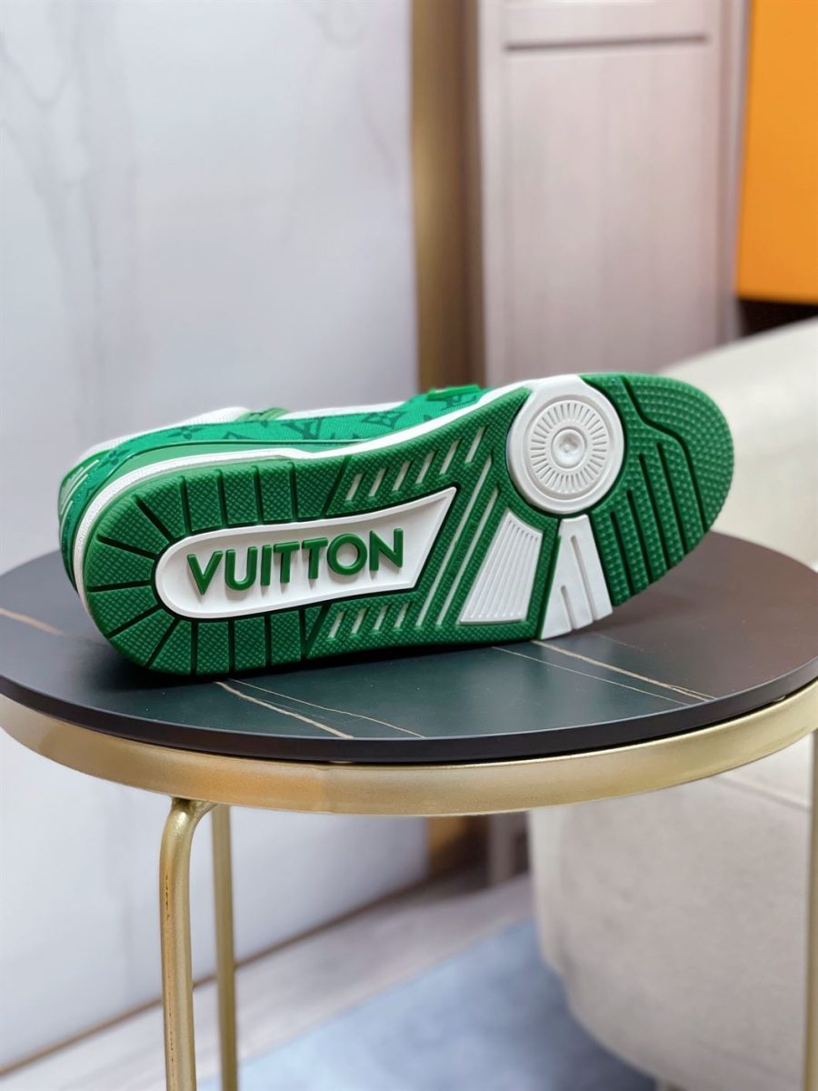 LOUIS VUITTON TRAINER MONOGRAM DENIM WHITE GREEN – LVS001