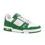 LOUIS VUITTON TRAINER MONOGRAM DENIM WHITE GREEN – LVS001