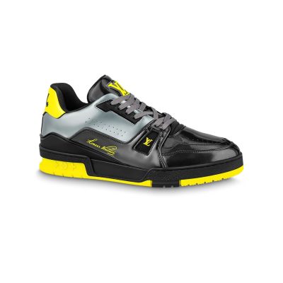 LOUIS VUITTON TRAINER SNEAKERS IN BLACK PATENT CANVAS – LVS004