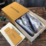 LOUIS VUITTON TRAINER SNEAKERS IN SILVER METALLIC CANVAS – LVS035