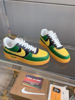 LOUIS VUITTON X NIKE AIR FORCE 1 LOW-TOP SNEAKERS IN YELLOW AND GREEN – LVS108
