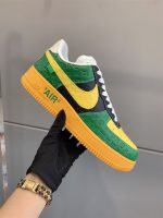 LOUIS VUITTON X NIKE AIR FORCE 1 LOW-TOP SNEAKERS IN YELLOW AND GREEN – LVS108