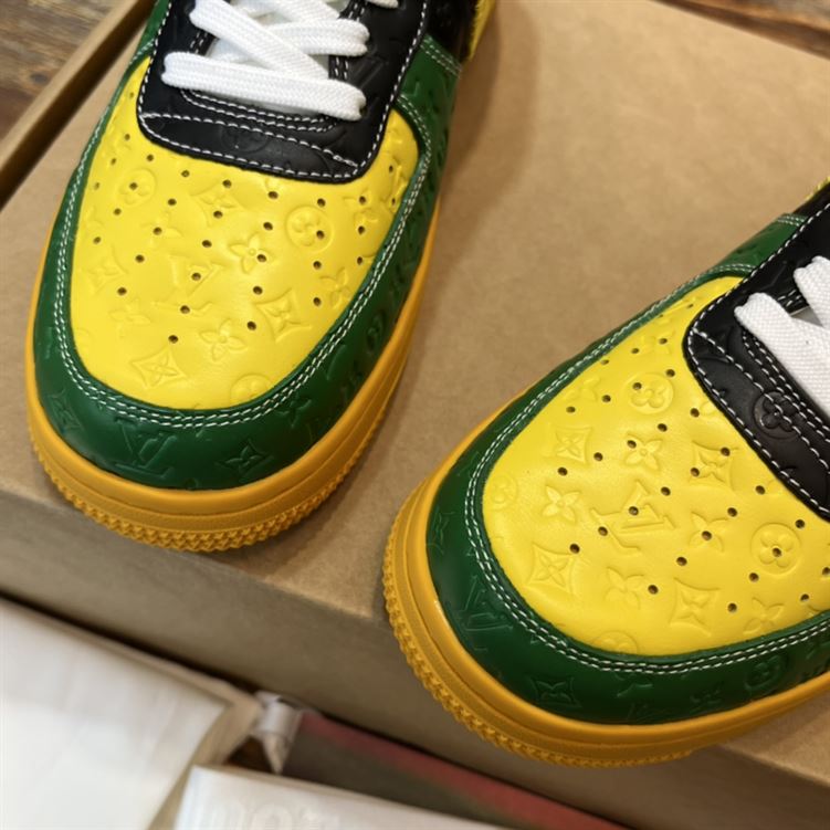 LOUIS VUITTON X NIKE AIR FORCE 1 LOW-TOP SNEAKERS IN YELLOW AND GREEN – LVS119