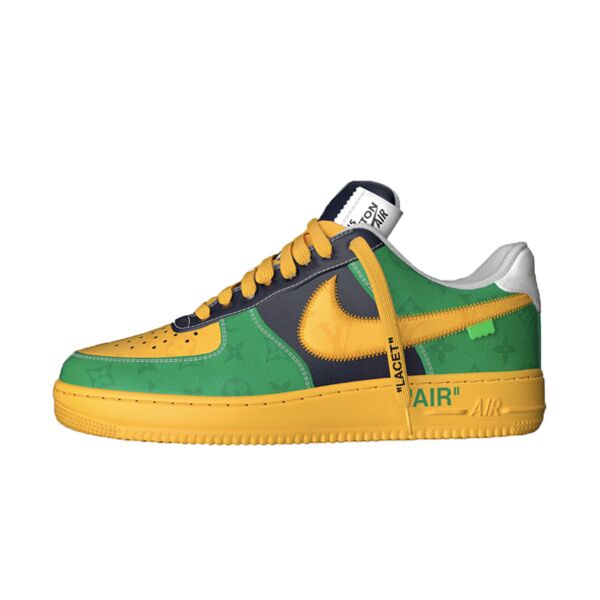 LOUIS VUITTON X NIKE AIR FORCE 1 LOW-TOP SNEAKERS IN YELLOW AND GREEN – LVS119
