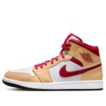 Air Jordan 1 Mid ‘Light Curry Cardinal Red’