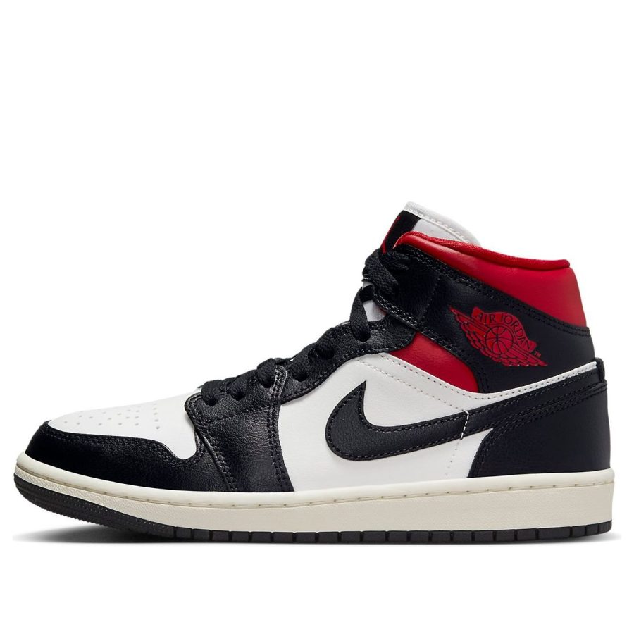 Air Jordan 1 Mid ‘Black Sail Gym Red’