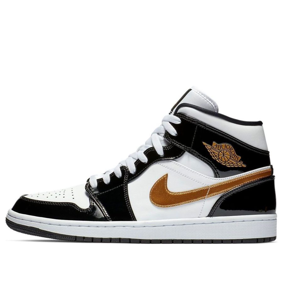 Air Jordan 1 Mid Patent ‘Black Gold’