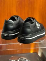 PRADA MACRO RE-NYLON AND BRUSHED LEATHER SNEAKERS – PRS055
