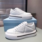 PRADA MACRO RE-NYLON AND BRUSHED LEATHER SNEAKERS – PRS057