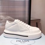 PRADA MACRO RE-NYLON AND BRUSHED LEATHER SNEAKERS – PRS057