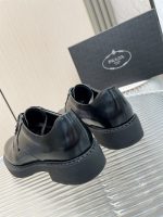 PRADA MONOLITH BRUSHED LEATHER DERBY SHOES – PRS038