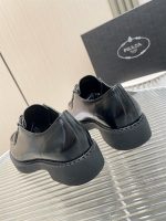 PRADA MONOLITH BRUSHED LEATHER LACE-UP SHOES – PRS039