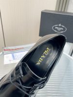 PRADA MONOLITH BRUSHED LEATHER LACE-UP SHOES – PRS039