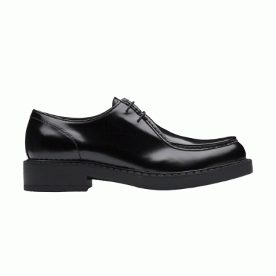 PRADA MONOLITH BRUSHED LEATHER LACE-UP SHOES – PRS039