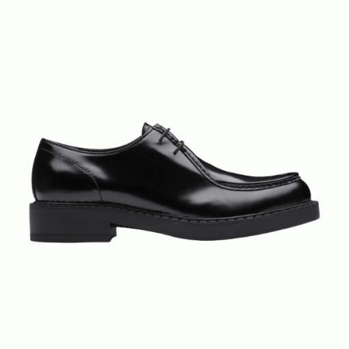 PRADA MONOLITH BRUSHED LEATHER LACE-UP SHOES – PRS039