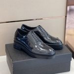 PRADA MONOLITH BRUSHED LEATHER OXFORD SHOES – PRS040