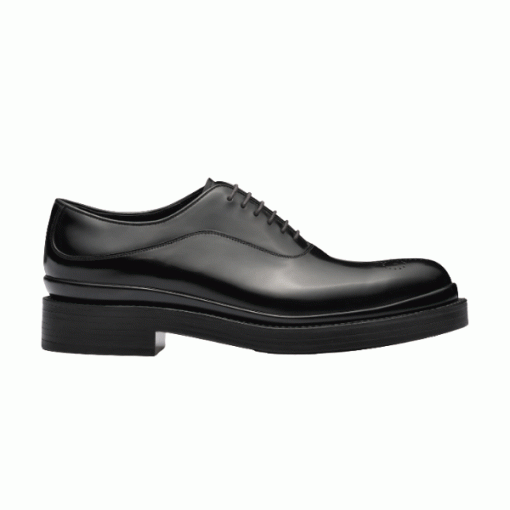 PRADA MONOLITH BRUSHED LEATHER OXFORD SHOES – PRS040