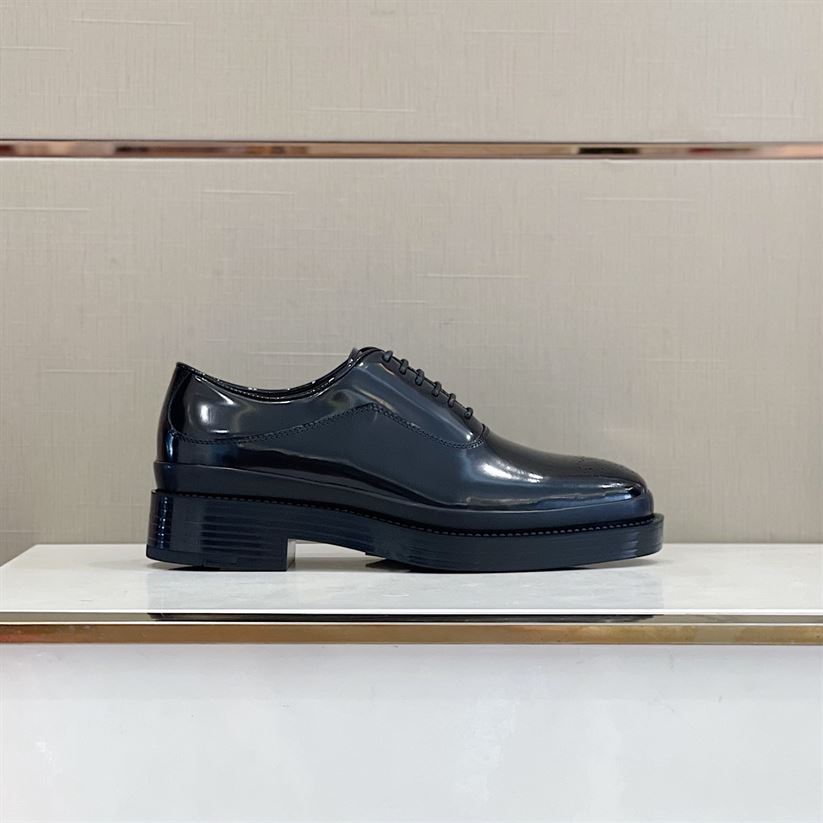 PRADA MONOLITH BRUSHED LEATHER OXFORD SHOES – PRS040