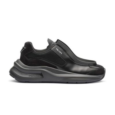 PRADA SYSTEME BRUSHED LEATHER SNEAKERS – PRS050