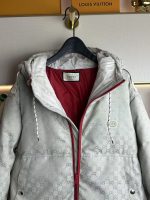 Gucci Official Website Cream Full-Print GG Hooded Jacket Down Coat White Duck Down-P450