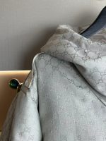 Gucci Official Website Cream Full-Print GG Hooded Jacket Down Coat White Duck Down-P450