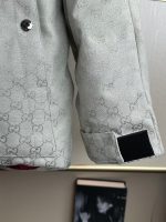 Gucci Official Website Cream Full-Print GG Hooded Jacket Down Coat White Duck Down-P450