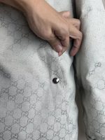 Gucci Official Website Cream Full-Print GG Hooded Jacket Down Coat White Duck Down-P450