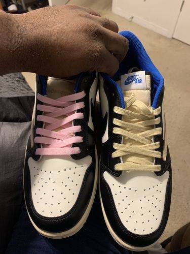 Air Jordan 1 Retro Low x Fragment Design x Travis Scott x ‘Sail Black Military Blue’ photo review