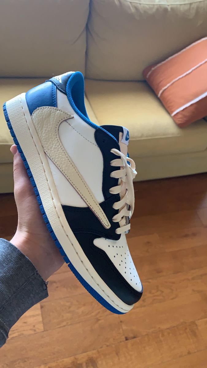 Air Jordan 1 Retro Low x Fragment Design x Travis Scott x ‘Sail Black Military Blue’ photo review